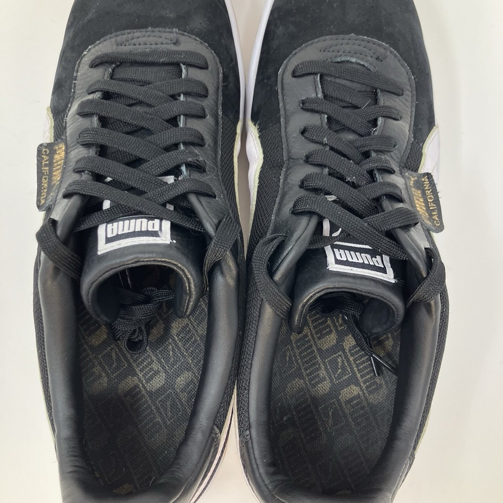PUMA California Men Size 13 Black Suede Leather White Formstrip Gum Sole - Picture 10 of 16